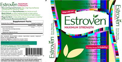 Photo of the Estroven Maximum Strength label