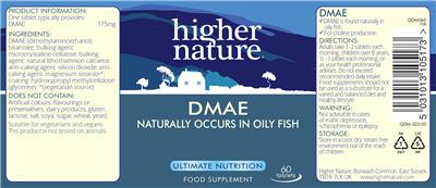 Photo of the Higher Nature DMAE label
