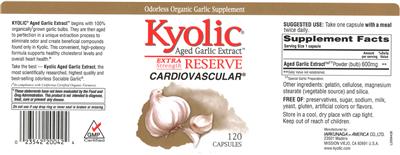 Photo of the Kyolic Kyolic Extra Strength Reserve label