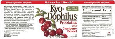 Photo of the Kyo-Dophilus Kyo-Dophilus Probiotics Plus Cranberry Extract label