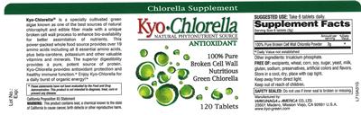 Photo of the Kyo-Chlorella Kyo-Chlorella label