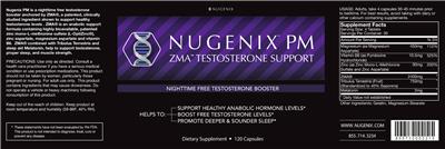 Photo of the Nugenix Nugenix PM ZMA Testosterone Support label
