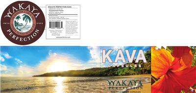 Photo of the Wakaya Perfection Kava Capsules label