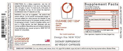 Photo of the Creative Bioscience Cleanse Diet 1234 label