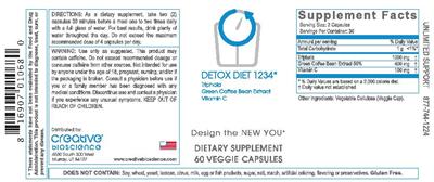 Photo of the Creative Bioscience Detox Diet 1234 label