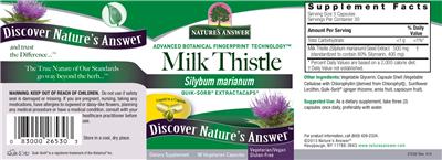 Photo of the Nature's Answer Milk Thistle label