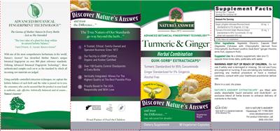 Photo of the Nature's Answer Turmeric & Ginger label