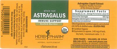 Photo of the Herb Pharm Astragalus label