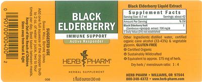 Photo of the Herb Pharm Black Elderberry label