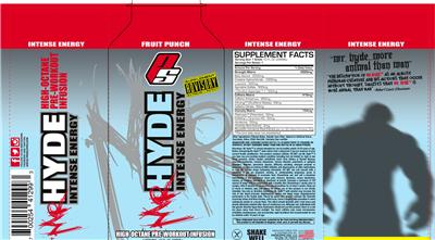 Photo of the PS ProSupps Mr Hyde Intense Energy Fruit Punch label