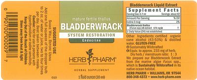 Photo of the Herb Pharm Bladderwrack label