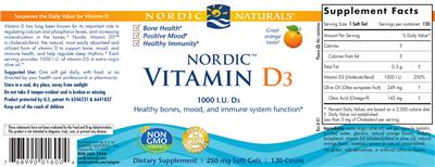 Product label for Nordic Vitamin D3