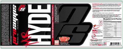 Photo of the PS ProSupps Mr Hyde Intense Energy Pre Workout Watermelon label