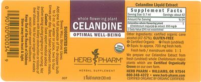 Photo of the Herb Pharm Celandine label