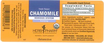 Photo of the Herb Pharm Chamomile label