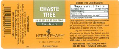 Photo of the Herb Pharm Chaste Tree label