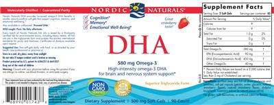 Product label for DHA