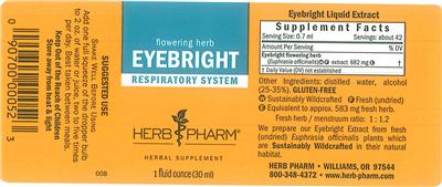 Photo of the Herb Pharm Eyebright label