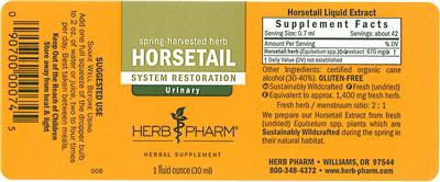 Photo of the Herb Pharm Horsetail label