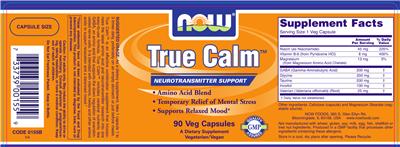 Photo of the NOW True Calm label