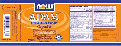 Photo of the NOW Adam Capsules label