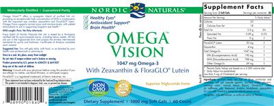 Photo of the Nordic Naturals Omega Vision label