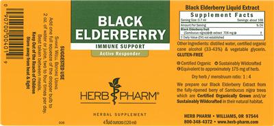Photo of the Herb Pharm Black Elderberry label