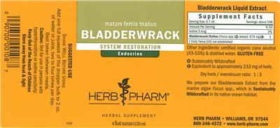 Photo of the Herb Pharm Bladderwrack label