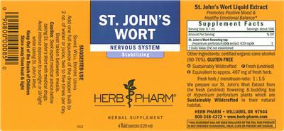 Photo of the Herb Pharm St. John's Wort label
