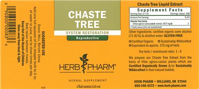 Photo of the Herb Pharm Chaste Tree label