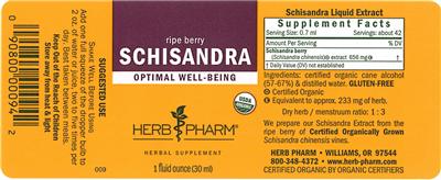 Photo of the Herb Pharm Schisandra label