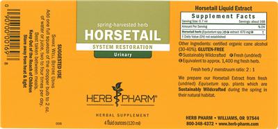 Photo of the Herb Pharm Horsetail label