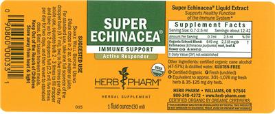 Photo of the Herb Pharm Super Echinacea label