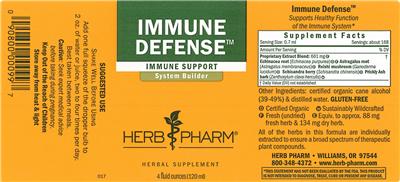 Photo of the Herb Pharm Immune Defense label