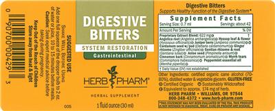 Photo of the Herb Pharm Digestive Bitters label