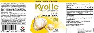 Photo of the Kyolic Kyolic Lecithin Formula 104 label