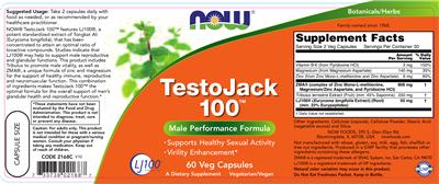 Photo of the NOW TestoJack 100 label