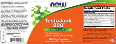 Photo of the NOW TestoJack 200 label