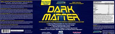 Photo of the MHP Maximum Human Performance Dark Matter Fruit Punch label