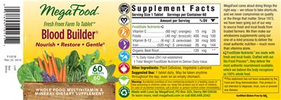 Photo of the MegaFood Blood Builder label