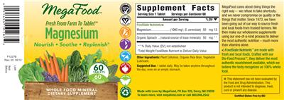 Product label for Magnesium