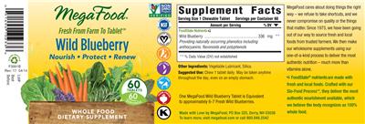 Photo of the MegaFood Wild Blueberry label