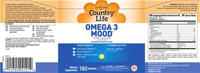 Photo of the Country Life Omega 3 Mood label