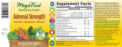 Photo of the MegaFood Adrenal Strength label
