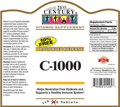 Photo of the 21st Century C-1000 label