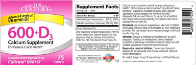 Photo of the 21st Century 600 + D3 label
