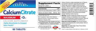 Product label image for Calcium Citrate +D3 Maximum