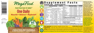 Photo of the MegaFood One Daily label