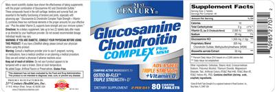 Photo of the 21st Century Glucosamine Chondroitin Complex Plus MSM label