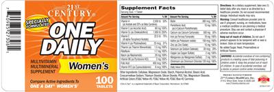 Photo of the 21st Century One Daily Women's label